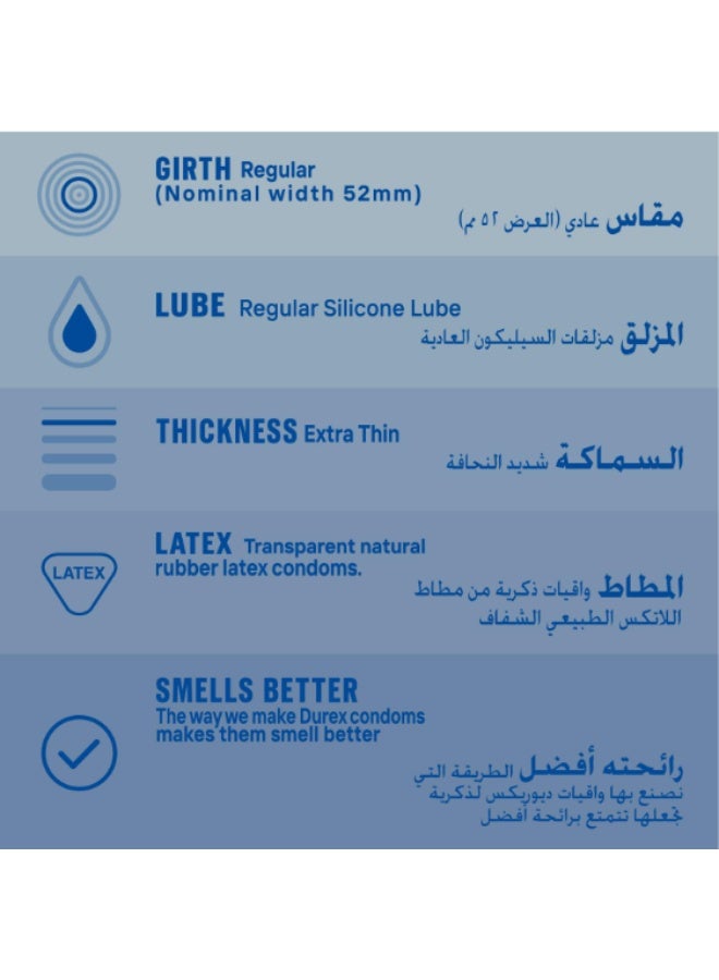 واقيات ذكرية ديوركس غير مرئية رقيقة للغاية، 3 قطع - Image 2